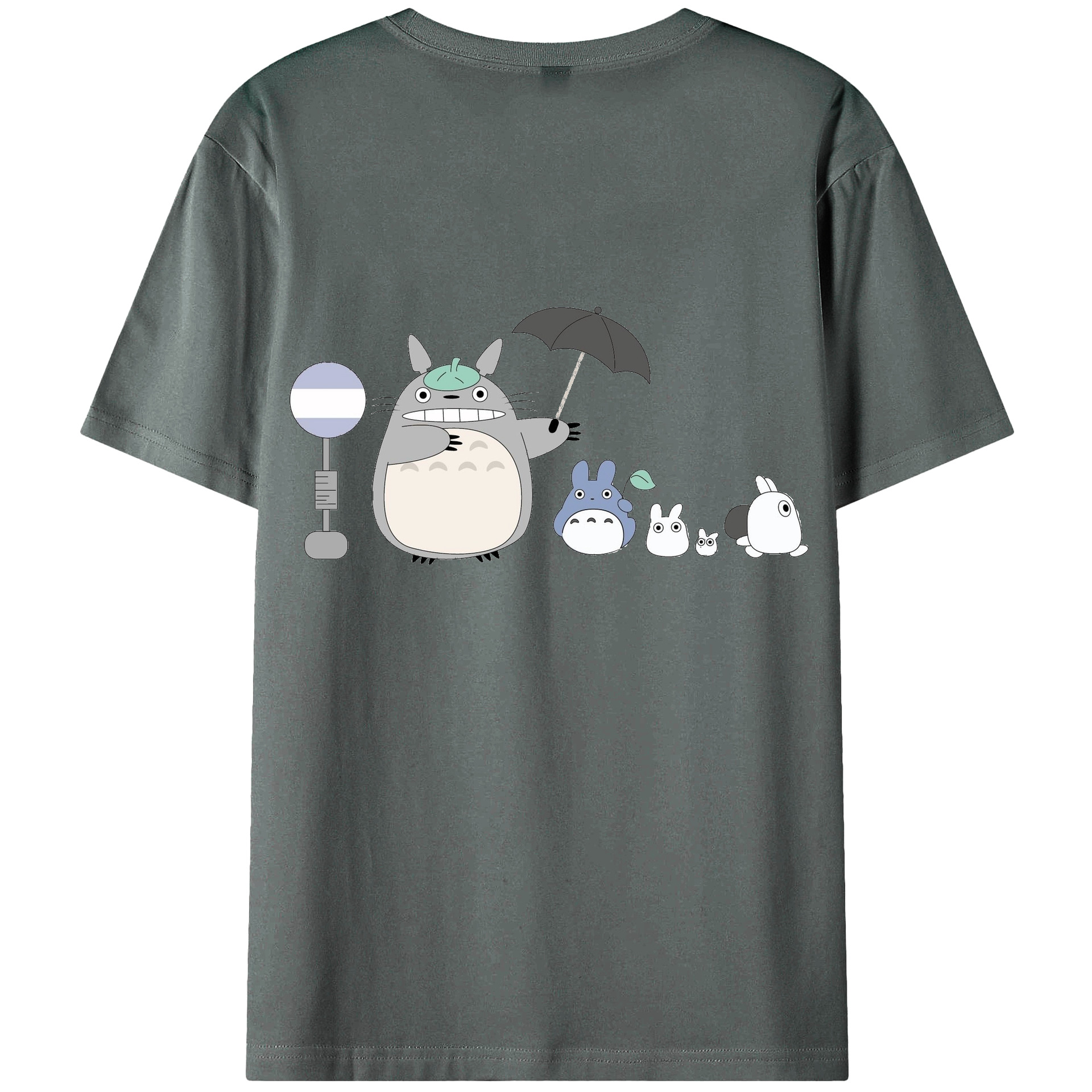 （画像用） となりのトトロ 草壁メイ 草壁サツキ My Neighbor Totoro Satsuki Kusakabe Mei Kusakabe 綿100％ メンズ半袖Tシャツ（バックプリント） 通気性